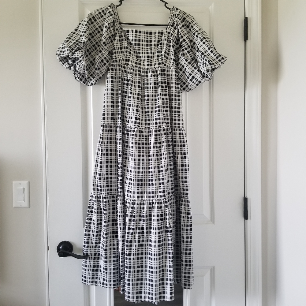 kiona midi dress in milana check print